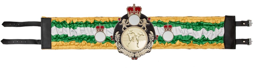 QUEENSBURY THAI BOXING SILK CHAMPIONSHIP BELT- QUEEN/B/TBOG/SILK - AVAILABLE IN 6 COLOURS